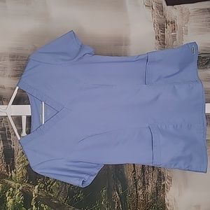 Grey's Anatomy Barco Womens Small ceil blue short sleeve scrub top